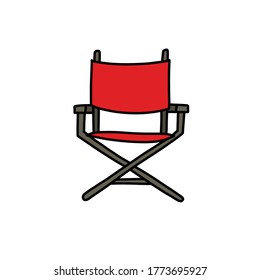 Director's Chair Doodle Icon, Vector Illustration