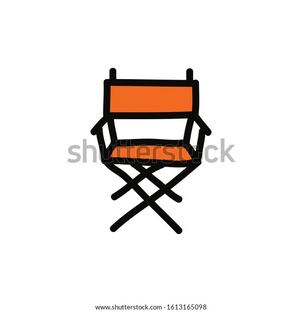 director\'s chair\
doodle icon, vector\
illustration
