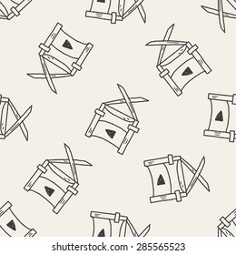 Director's chair doodle seamless pattern background