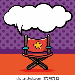 Director's chair doodle, speech bubble