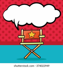 Director's chair doodle, speech bubble