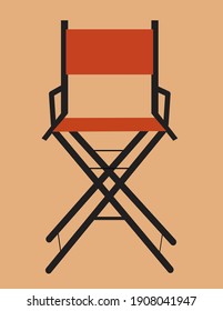 director's chair icon flat design editable eps vector illustration to film production and film making from studio cinematography directors of film industry set