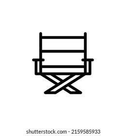 Directors Chair Icon. Line Art Style Design Isolated On White Background