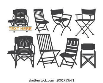 Directors Chair Icon, Movie Director Chair Icon, Vector Illustration Isolated