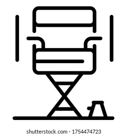 Directors chair icon. Outline directors chair vector icon for web design isolated on white background