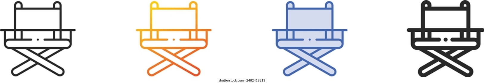 directors chair icon.Thin Linear, Gradient, Blue Stroke and bold Style Design Isolated On White Background
