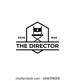 Director`s chair logo design. Symbol of the film production industry.