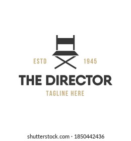 Director's chair logo design. Symbol for film production industry.