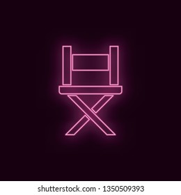 Director's Chair, Neon, Icon. Theater Ruby Color Neon Ui Ux Icon. Theater Sign Logo Vector - Vector