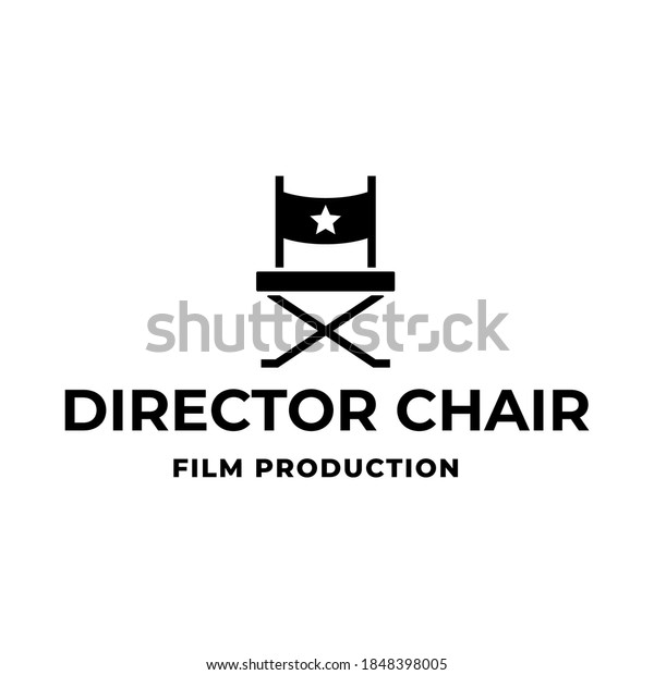 Director`s chair with star logo design. Symbol\
of the film production\
industry.