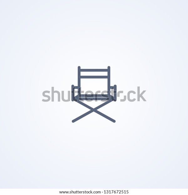 Director\'s chair, vector best gray line icon on white\
background, EPS 10