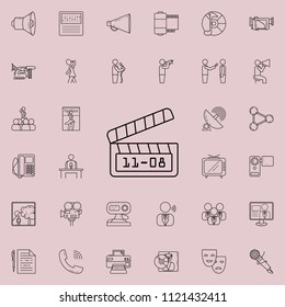 director's cracker icon. Detailed set of Media icons. Premium quality graphic design sign. One of the collection icons for websites, web design, mobile app on colored background