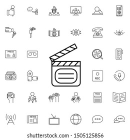 Director's cracker nolan icon  Elements media  press set  Simple icon for websites  web design  mobile app  info graphics
