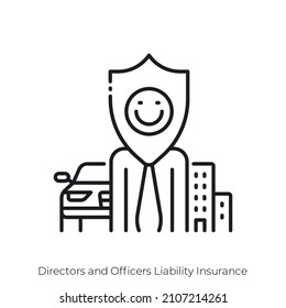 Directors and Officers Liability Insurance icon. Outline style icon design isolated on white background