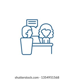 Directors orders line icon concept. Directors orders flat  vector symbol, sign, outline illustration.