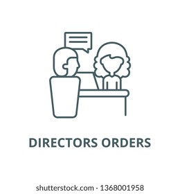 Directors orders line icon, vector. Directors orders outline sign, concept symbol, flat illustration