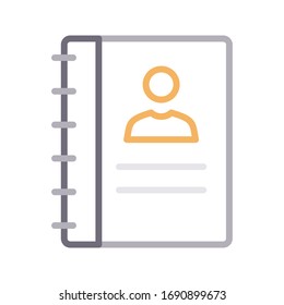 icono de línea de color vectorial del libro de directorios 