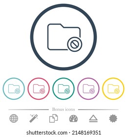 Directory disabled outline flat color icons in round outlines. 6 bonus icons included.