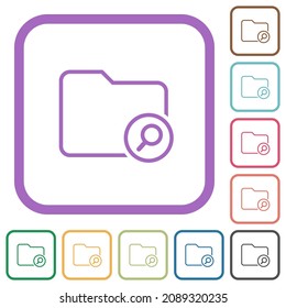 Encontrar en el directorio iconos simples del contorno en los marcos cuadrados redondeados de color sobre fondo blanco