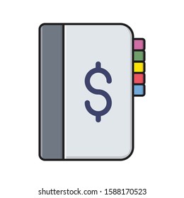 directory flat color line icon 