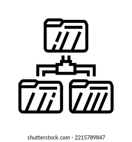 directory folder line icon vector. directory folder sign. isolated contour symbol black illustration
