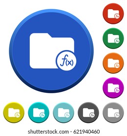 Directory functions round color beveled buttons with smooth surfaces and flat white icons