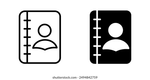 directory icon Address book icon set. Contact note flat vector illustration color editable