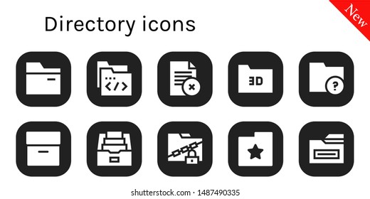 directory icon set. 10 filled directory icons.  Simple modern icons about  - Folder, Archive