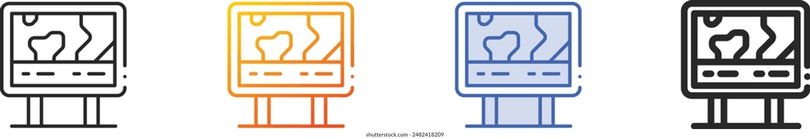 directory icon.Thin Linear, Gradient, Blue Stroke and bold Style Design Isolated On White Background