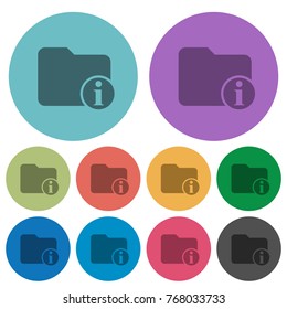 Directory info darker flat icons on color round background