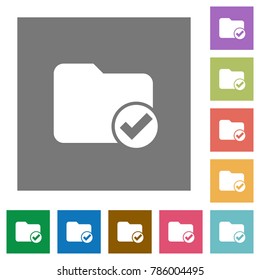 Directory ok flat icons on simple color square backgrounds
