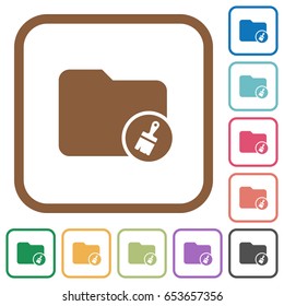 Directory paste simple icons in color rounded square frames on white background