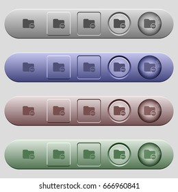 Directory permissions icons on rounded horizontal menu bars in different colors and button styles