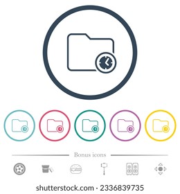 Directory time outline flat color icons in round outlines. 6 bonus icons included.