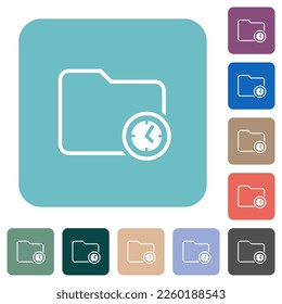 Directory time outline white flat icons on color rounded square backgrounds