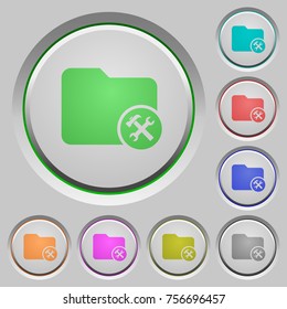 Directory tools color icons on sunk push buttons