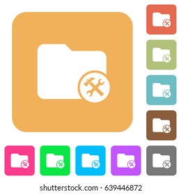 Directory tools flat icons on rounded square vivid color backgrounds.
