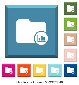 Directory usage statistics white icons on edged square buttons in various trendy colors