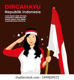 Dirgahayu (Independence Day) Indonesian Character Vector