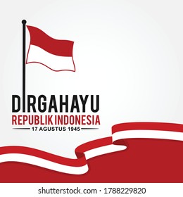 Dirgahayu Indonesia 17 Agustus 1945 (Translated: Happy Independence Day of Indonesia. August 17, 1945). Vector Illustration. 