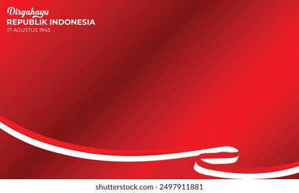 Dirgahayu Indonesia 17 Agustus. Indonesia Happy Independence Day 79th Greeting Card with Logo, Flags and Indonesian Island Vector Illustration