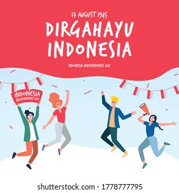 Dirgahayu Indonesia 17 august indonesia independence day. For Social Media. Independence Tamplate. 75 tahun