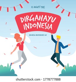 Dirgahayu Indonesia 17 august indonesia independence day. For Social Media. Independence Tamplate. 75 tahun