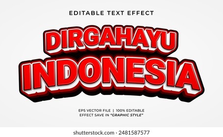 Dirgahayu Indonesia 3d editable text effect template