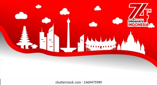 dirgahayu indonesia 74 year banner 