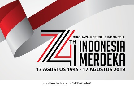 Dirgahayu indonesia 74th Indonesia Happy Independence Day greeting card, banner, and texture