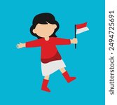 Dirgahayu Indonesia Character Vector Design