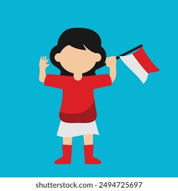 Dirgahayu Indonesia Character Vector Design