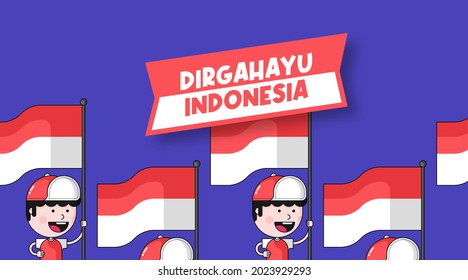 Dirgahayu Indonesia is a congratulations on the anniversary of Indonesia's independence. Happy Indonesian independence day background illustration