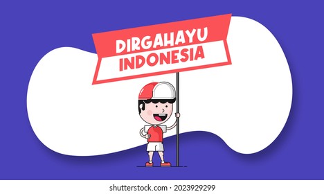 Dirgahayu Indonesia is a congratulations on the anniversary of Indonesia's independence. Happy Indonesian independence day background illustration